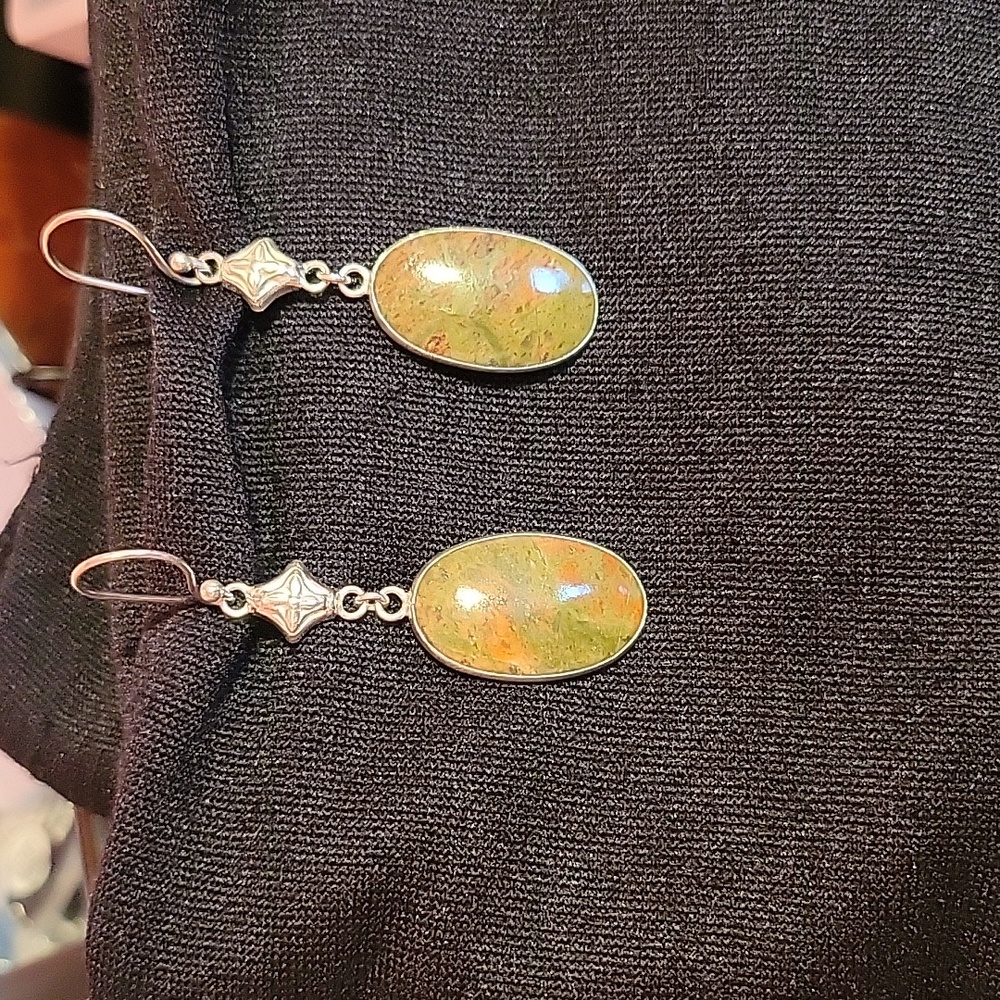 🆕️ Unakite Silver Plated earrings